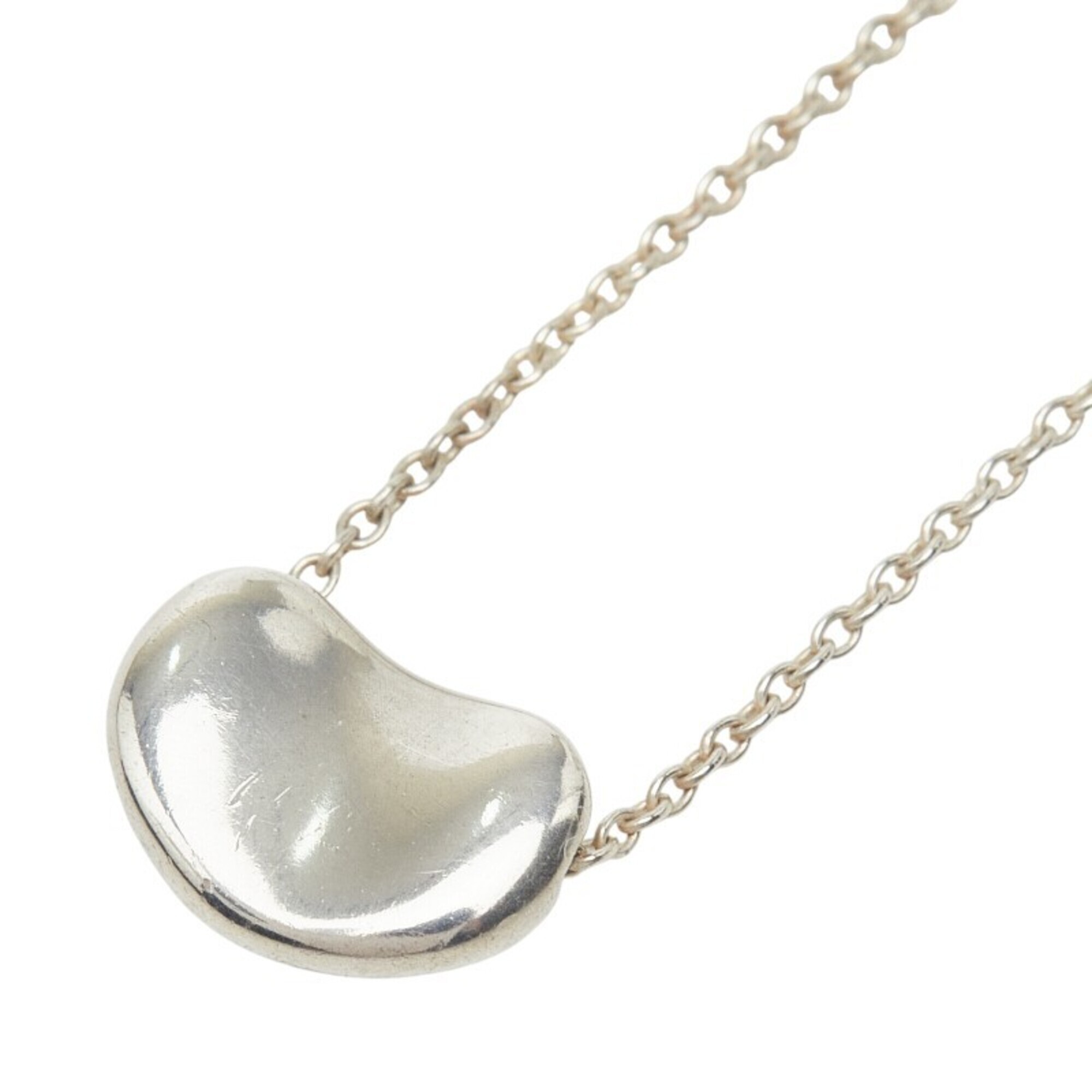 Tiffany & Co. Bean Motif Chain Pendant Necklace, Sv925 Silver, Women's.